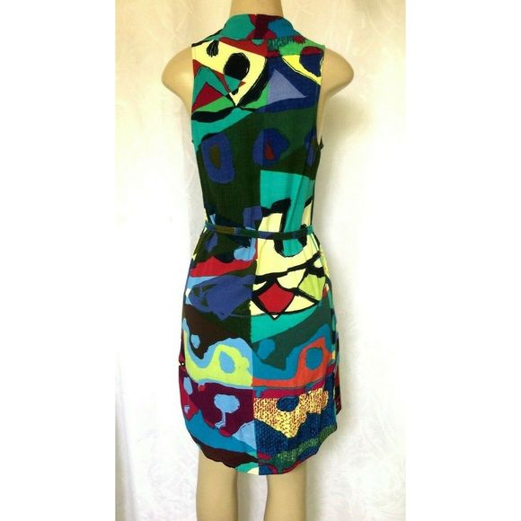 Desigual Creta Dress Belted Multi color Tunic - Picture 6 of 8